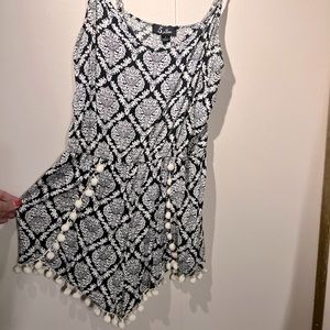 Boho black and white print romper🌴